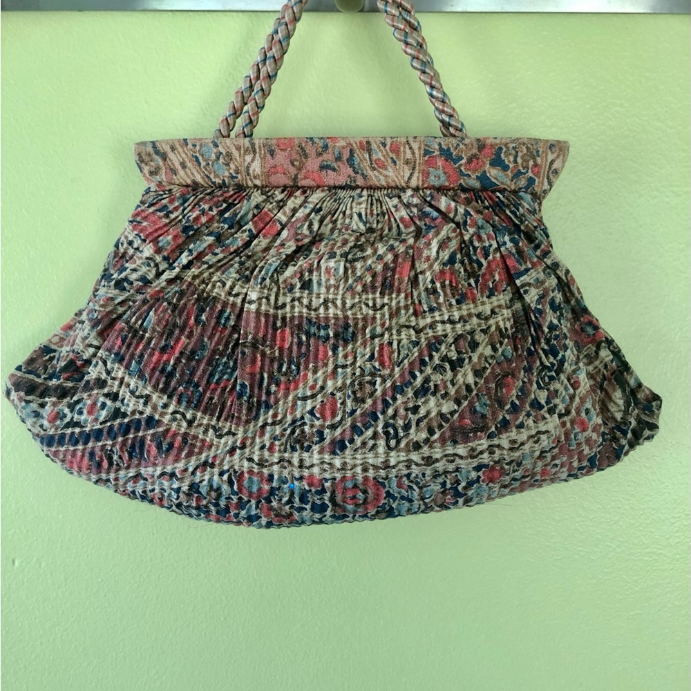 Vintage Silk Pleated Clutch